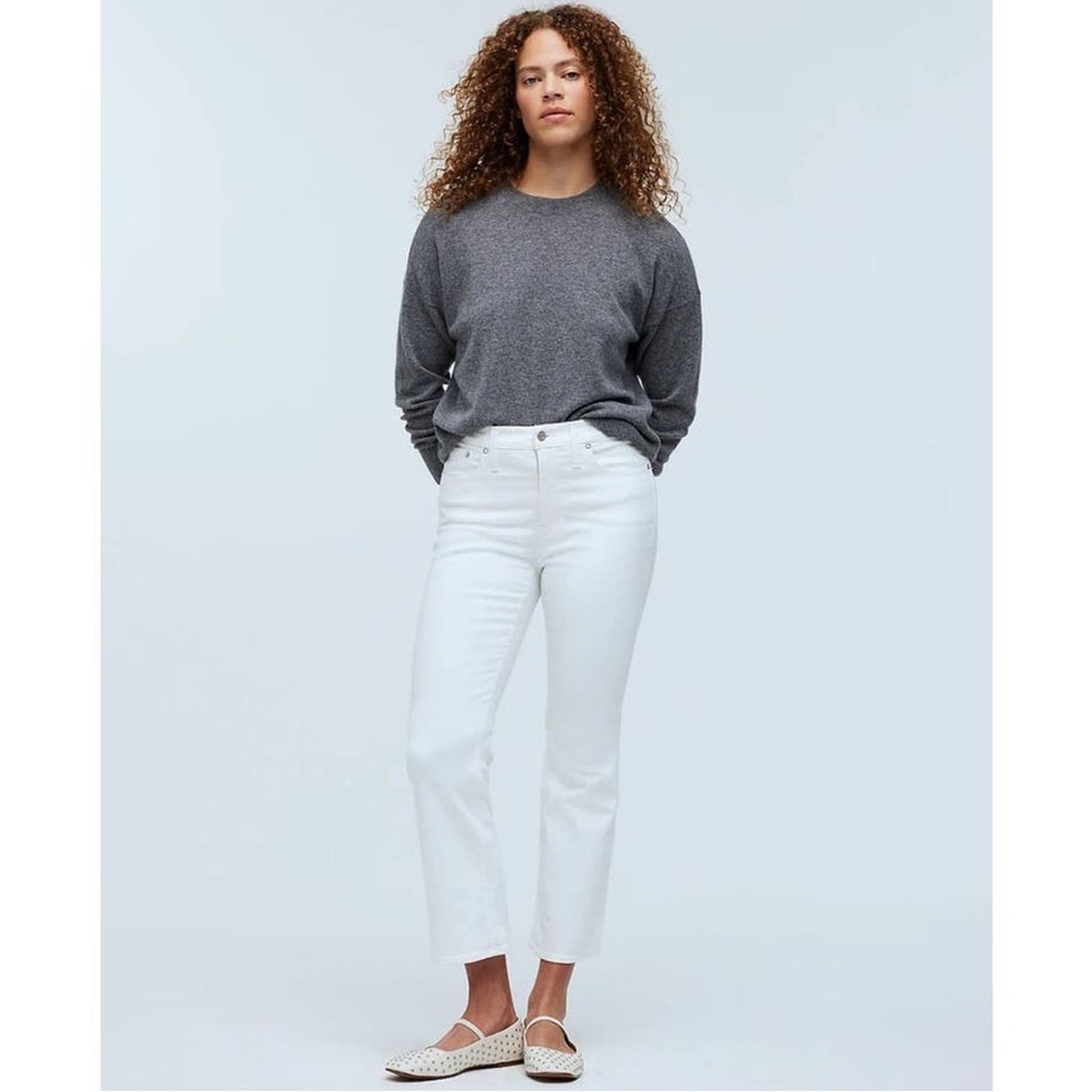 Madewell Women's Pure White Mid Rise Stretch Kick Out Flare Jeans NWT 24